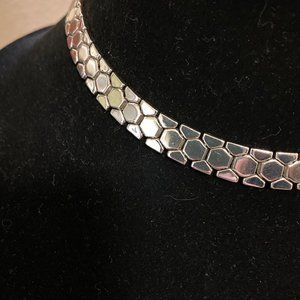 Trifari Silver-tone Honeycomb Necklace